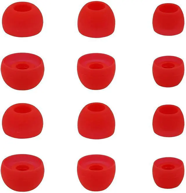 Alt view image 4 of 6 - ALXCD Ear Tips Compatible with Beats Studio Buds, S M L 3 Sizes 6 Pairs Soft Silicon Earbuds Tips Eartips, Replacement for Beats Studio Buds, 6 Pairs, Red