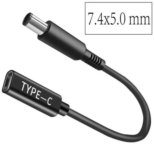 Alt view image 2 of 2 - 100W USB C to 7.4mm x5.0mm DC Cable, 7.4x5.0mm Adapter to USB C 19.5V Adapter, USB C PD to DC 7.4x5.0mm Adapter Made for Dell Latitude Laptop Series