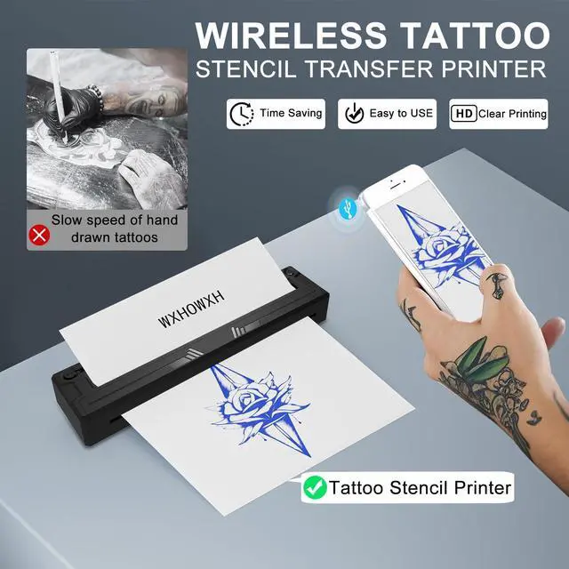 Alt view image 5 of 6 - WXHOWXH Tattoo Stencil Printer Machine for Tattoo Artists&Beginners,2026 New termocopiadora Tattoo with 10pcs of Tattoo Transfer Paper,Portable Wireless Bluetooth Printer Compatible with Phone&PC