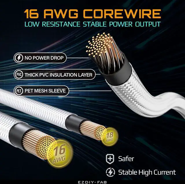 Alt view image 4 of 7 - EZDIY-FAB PCIe 8-Pin Female to PCIe 8-Pin (6+2) Male Power Supply Adapter Extension Cable for Graphics Card or PCIe Device 11.8 inch (30 cm)-All White