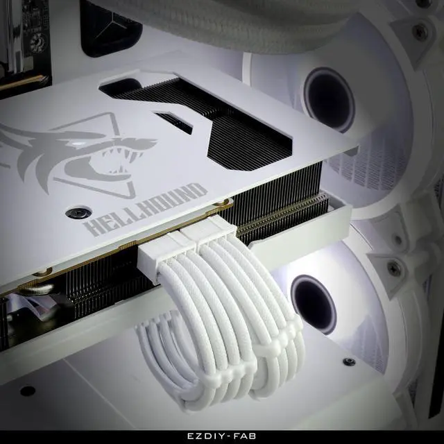 Alt view image 7 of 7 - EZDIY-FAB PCIe 8-Pin Female to PCIe 8-Pin (6+2) Male Power Supply Adapter Extension Cable for Graphics Card or PCIe Device 11.8 inch (30 cm)-All White