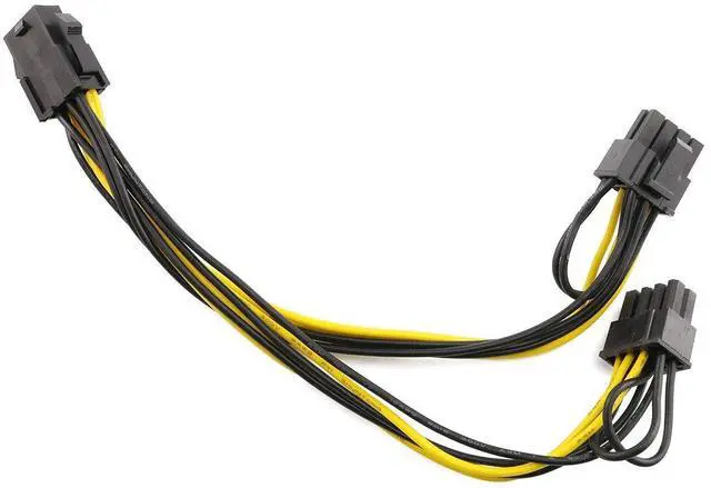 Main image of E-outstanding 2pcs PCI-E 6-pin Female to 2X 8-pin Male Adapter Power Splitter Cable for PCI Express 6+2 Pin Powered GPU Video Card 22cm