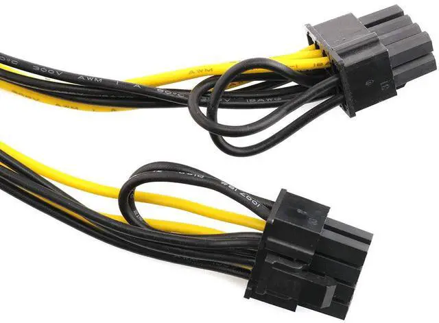 Alt view image 4 of 5 - E-outstanding 2pcs PCI-E 6-pin Female to 2X 8-pin Male Adapter Power Splitter Cable for PCI Express 6+2 Pin Powered GPU Video Card 22cm