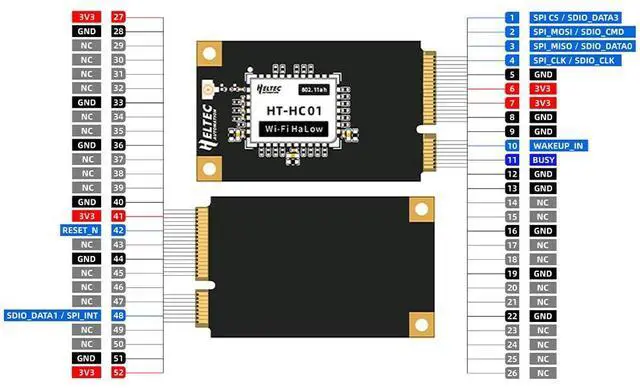 Alt view image 6 of 7 - Heltec WiFi HaLow Module Mini PCIe - IEEE 802.11ah 1km Range 32.5Mbps 902-928MHz for IoT Smart Home Industrial Automation (HT-HC01P)