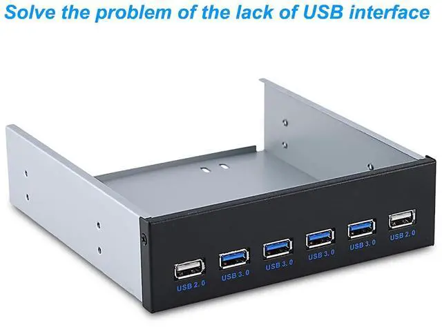 Alt view image 3 of 7 - USB 3.0 Front Panel Hub, Optical Drive 5.25 Inch Panel Computer Expansion Board with 4-Port USB3.0 & 2-Port USB 2.0 & 19pin Cable & SATA Cable