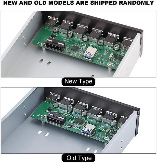 Alt view image 4 of 7 - USB 3.0 Front Panel Hub, Optical Drive 5.25 Inch Panel Computer Expansion Board with 4-Port USB3.0 & 2-Port USB 2.0 & 19pin Cable & SATA Cable