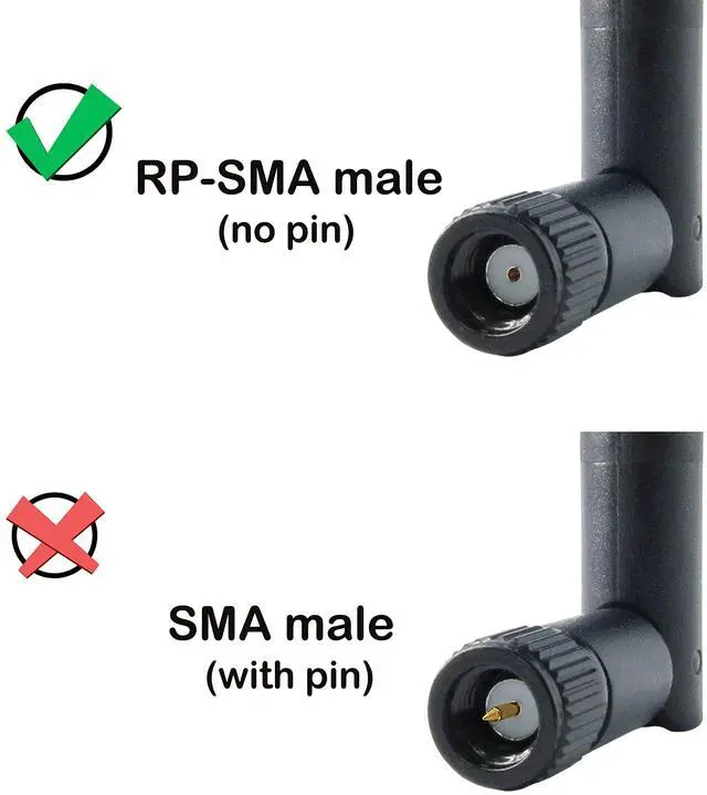 Alt view image 3 of 7 - Rydocyee WiFi Antenna PC Bluetooth Antenna, WiFi 6 Dual Band 2.4Ghz 5Ghz 5.8Ghz 3dBi with RP-SMA Male (with No Pin) for Gaming Motherboard, RV Camera, Mini PCIE M.2 Wireless Card, Router -2 Pack