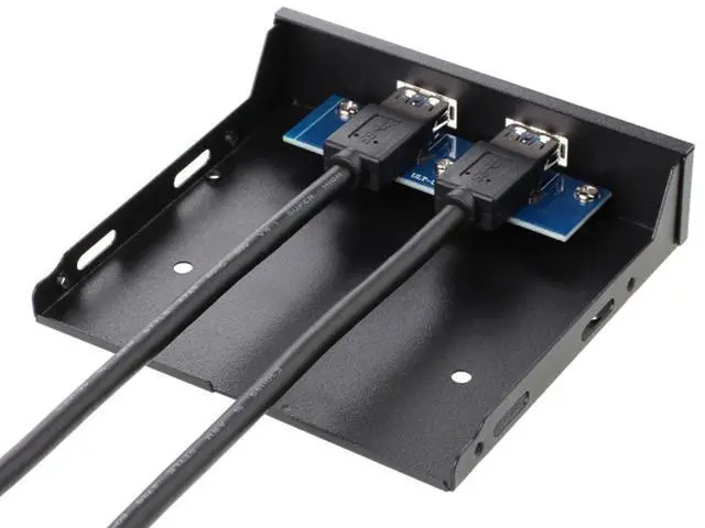 Alt view image 3 of 6 - Excelity 2 Ports USB 3.0 Front Panel Floppy Disk Bay 20 Pin Hub Bracket