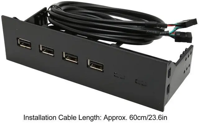 Alt view image 6 of 7 - 5.25 Inch USB2.0 Front Panel Hub, 19Pin Front Panel Adapter 4 USB2.0 Optical Drive Front Panel, USB Hubs Computer Expansion Board Internal Front Metal Panel for Computer Case