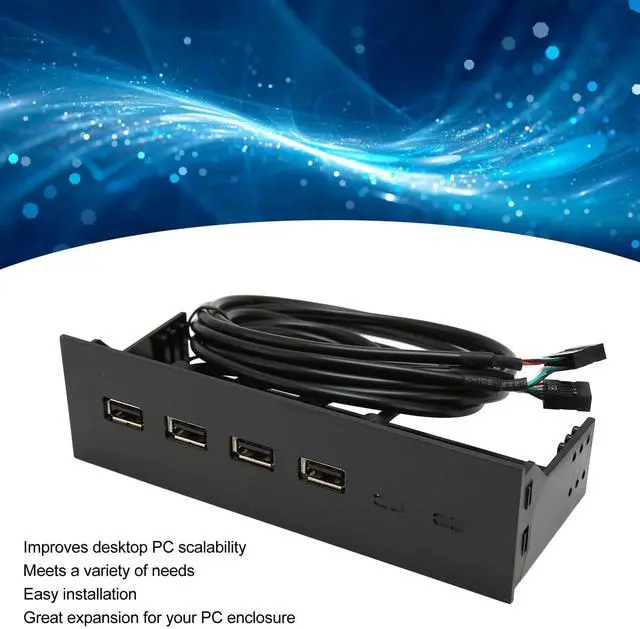 Alt view image 4 of 7 - 5.25 Inch USB2.0 Front Panel Hub, 19Pin Front Panel Adapter 4 USB2.0 Optical Drive Front Panel, USB Hubs Computer Expansion Board Internal Front Metal Panel for Computer Case