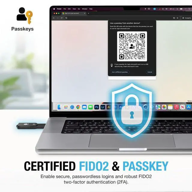 Alt view image 2 of 6 - PRO-C for Business - USB C FIDO2 Security Key L1 MFA & Passkey Access for School ERP, Employee Online Account, Compatible with Coinbase Google Workspace Apple ID Window Salesfore - 2 Pack