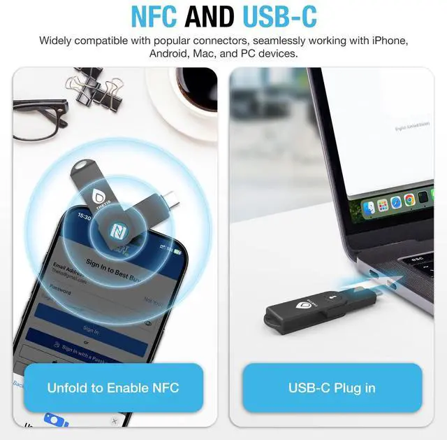 Alt view image 4 of 6 - PRO-C for Business - USB C FIDO2 Security Key L1 MFA & Passkey Access for School ERP, Employee Online Account, Compatible with Coinbase Google Workspace Apple ID Window Salesfore - 2 Pack