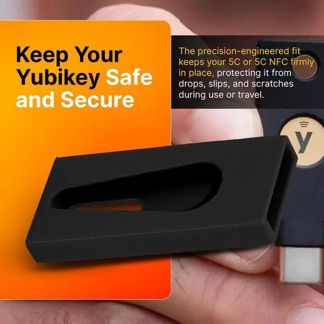 Alt view image 2 of 7 - SplashNColor 2FA Protector Compatible with Yubikey 5C and 5C NFC USB C Security Keys - Slim Sleek Case Holder for Enhanced Protection Black