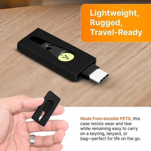 Alt view image 3 of 7 - SplashNColor 2FA Protector Compatible with Yubikey 5C and 5C NFC USB C Security Keys - Slim Sleek Case Holder for Enhanced Protection Black