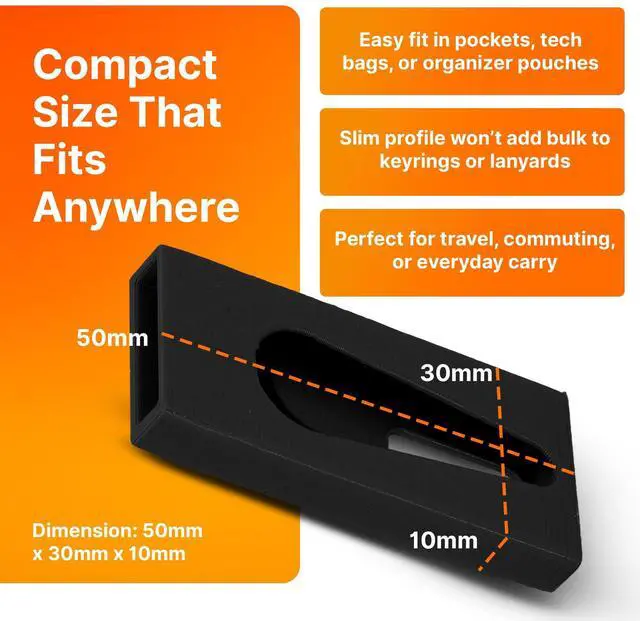 Alt view image 4 of 7 - SplashNColor 2FA Protector Compatible with Yubikey 5C and 5C NFC USB C Security Keys - Slim Sleek Case Holder for Enhanced Protection Black