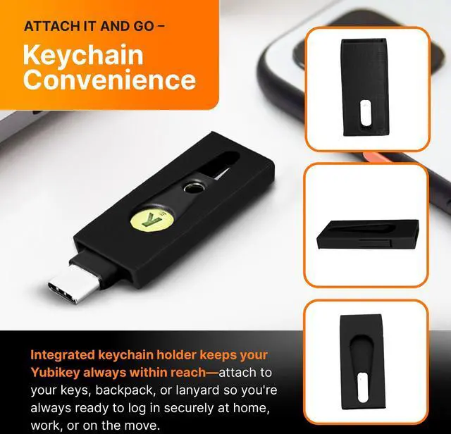 Alt view image 5 of 7 - SplashNColor 2FA Protector Compatible with Yubikey 5C and 5C NFC USB C Security Keys - Slim Sleek Case Holder for Enhanced Protection Black