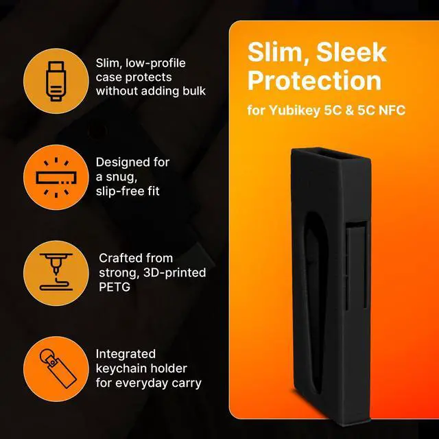 Alt view image 7 of 7 - SplashNColor 2FA Protector Compatible with Yubikey 5C and 5C NFC USB C Security Keys - Slim Sleek Case Holder for Enhanced Protection Black