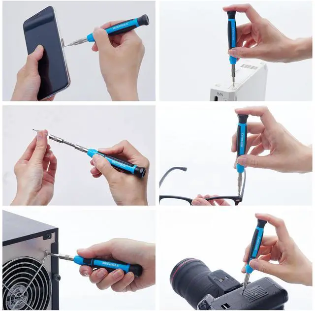 Alt view image 7 of 7 - 51-Piece MECHMAX Magnetic Precision Screwdriver Set - Electronics Repair Tool Kit with Security Star, Pentalobe Bits for iPhone, MacBook, PS5, Switch, Laptop, Glasses & Watch