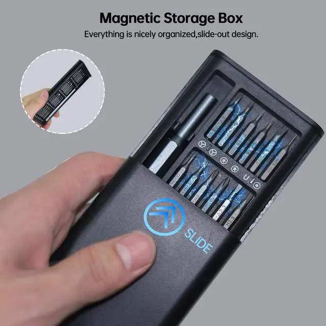 Alt view image 3 of 6 - NISCHA 25-in-1 Small Precision Screwdriver Set, Professional Magnetic Mini Repair Tool Kit for Phone, Computer, Watch, Laptop, Macbook, Game Console, Eyeglass