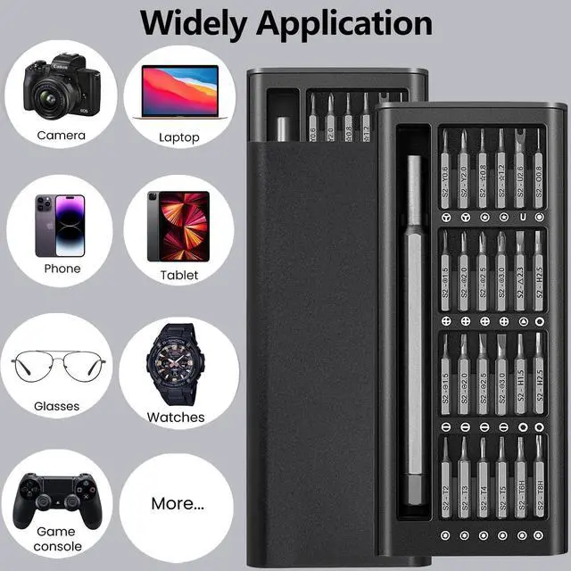 Alt view image 2 of 3 - 24-in-1 Small Precision Screwdriver Set Magnetic, Professional All in One Tools Set with Case, for Phone,Game Console, Eyeglass, Electronic, Computer, Watch-Grey