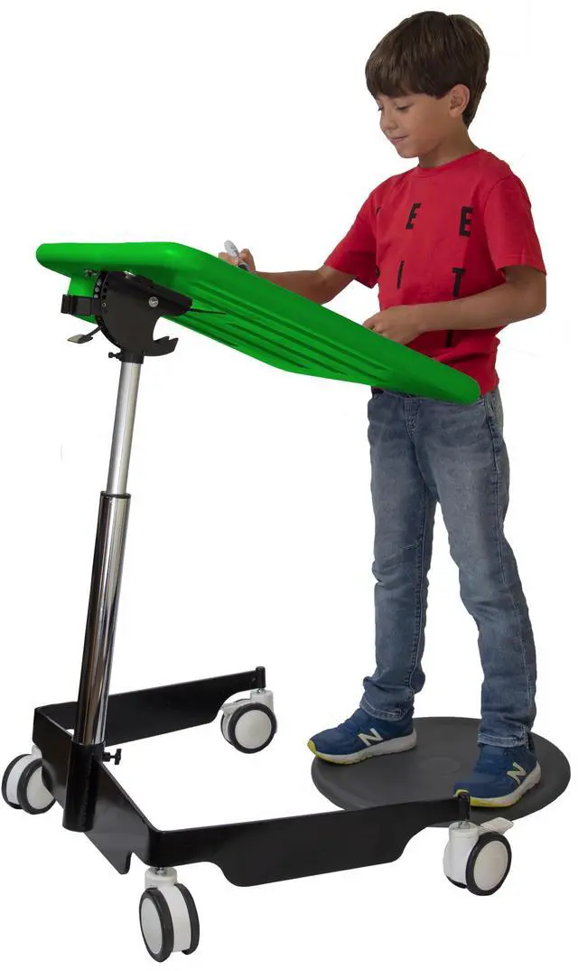 Alt view image 2 of 7 - Kore Design Kids Sit-Stand Mobile Student Desk 31" to 38", Green