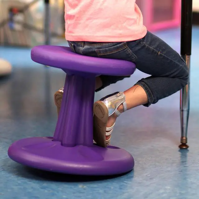 Alt view image 10 of 11 - Kore Wobble Chair - Age 8-9, Grade 3-4, Red (16in) - Flexible Seating Stool for Classroom, Elementary School, ADD/ADHD - Made in USA