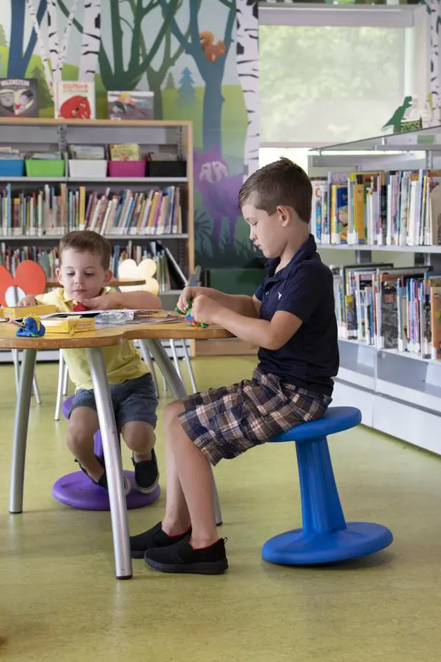Alt view image 8 of 11 - Kore Wobble Chair - Age 8-9, Grade 3-4, Red (16in) - Flexible Seating Stool for Classroom, Elementary School, ADD/ADHD - Made in USA