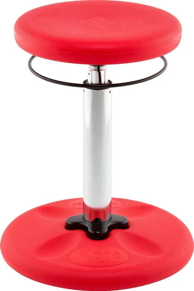 Alt view image 6 of 12 - Kore Adjustable Height Wobble Chair, Active Sitting for Children, Kids, Teens: Better Than a Balance Ball, Flexible Classroom Seating, Adjusts from 16.5 to 24", Red