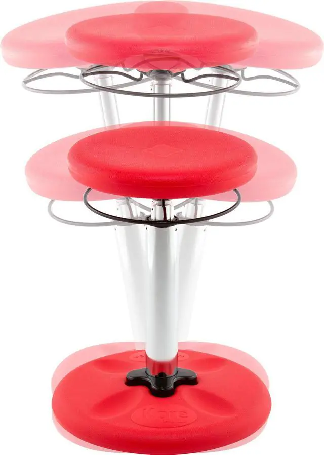 Alt view image 8 of 12 - Kore Adjustable Height Wobble Chair, Active Sitting for Children, Kids, Teens: Better Than a Balance Ball, Flexible Classroom Seating, Adjusts from 16.5 to 24", Red