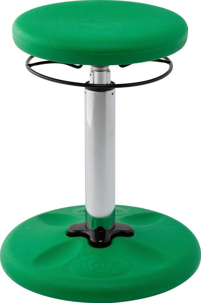 Alt view image 3 of 9 - Kore Adjustable Height Wobble Chair, Active Sitting for Children, Kids, Teens: Better Than a Balance Ball, Flexible Classroom Seating, Adjusts from 16.5 to 24", Green