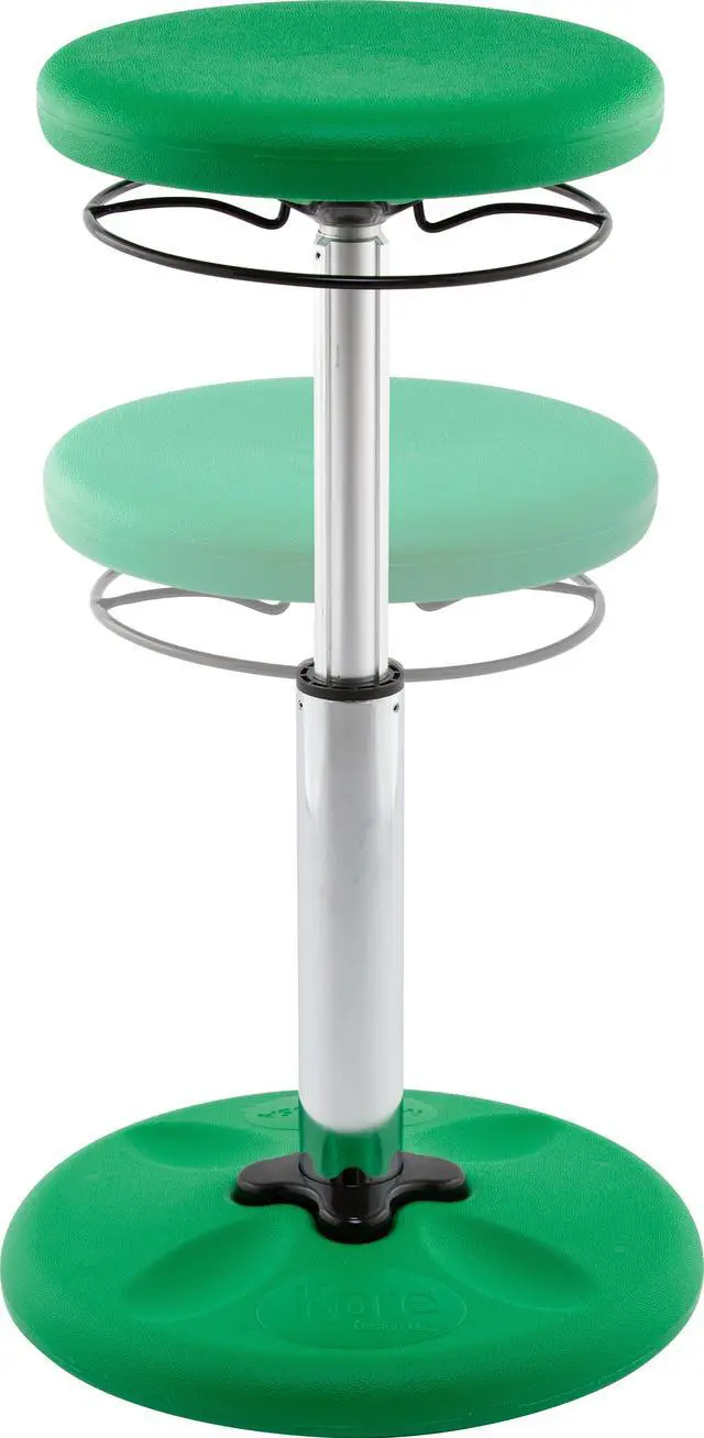 Alt view image 6 of 9 - Kore Adjustable Height Wobble Chair, Active Sitting for Children, Kids, Teens: Better Than a Balance Ball, Flexible Classroom Seating, Adjusts from 16.5 to 24", Green