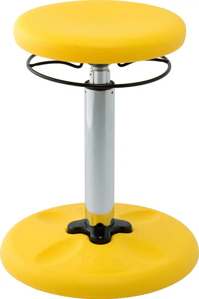 Alt view image 2 of 8 - Kore Adjustable Height Wobble Chair, Active Sitting for Children, Kids, Teens: Better Than a Balance Ball, Flexible Classroom Seating, Adjusts from 16.5 to 24", Yellow