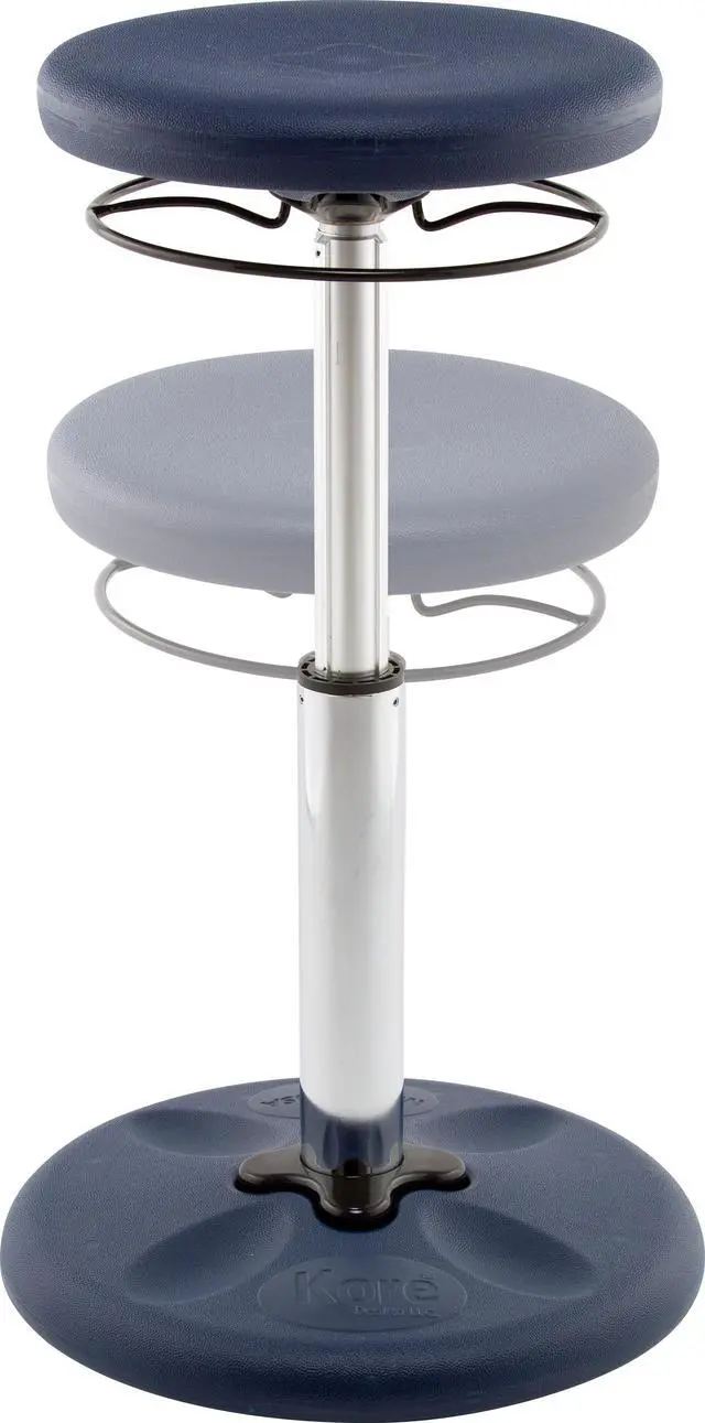 Alt view image 6 of 9 - Kore Adjustable Height Wobble Chair, Active Sitting for Children, Kids, Teens: Better Than a Balance Ball, Flexible Classroom Seating, Adjusts from 16.5 to 24", Dark Blue