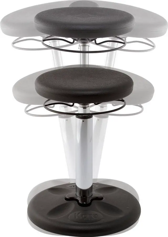 Alt view image 6 of 10 - Kore Adjustable Height Wobble Chair, Active Sitting for Children, Kids, Teens: Better Than a Balance Ball, Flexible Classroom Seating, Adjusts from 16.5 to 24", Black
