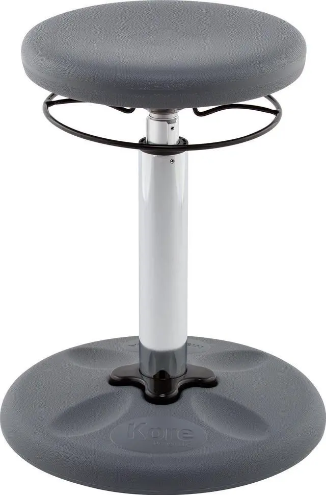 Alt view image 3 of 9 - Kore Adjustable Height Wobble Chair, Active Sitting for Children, Kids, Teens: Better Than a Balance Ball, Flexible Classroom Seating, Adjusts from 16.5 to 24", Dark Grey
