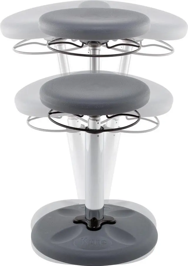 Alt view image 5 of 9 - Kore Adjustable Height Wobble Chair, Active Sitting for Children, Kids, Teens: Better Than a Balance Ball, Flexible Classroom Seating, Adjusts from 16.5 to 24", Dark Grey