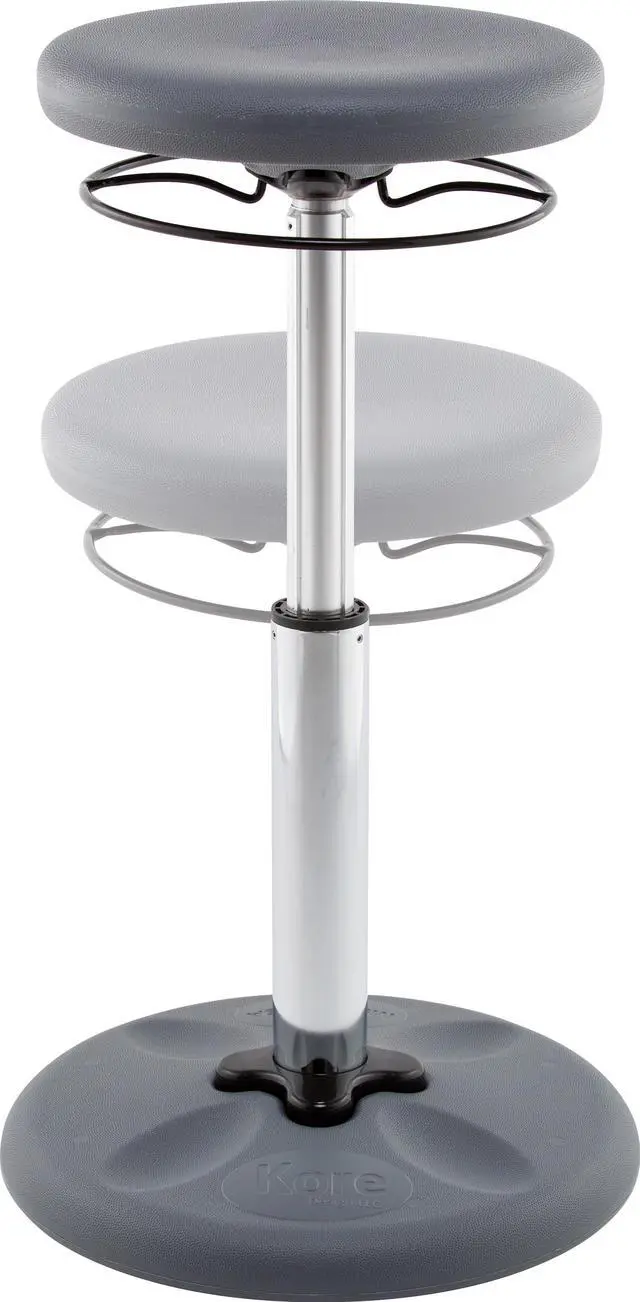 Alt view image 6 of 9 - Kore Adjustable Height Wobble Chair, Active Sitting for Children, Kids, Teens: Better Than a Balance Ball, Flexible Classroom Seating, Adjusts from 16.5 to 24", Dark Grey