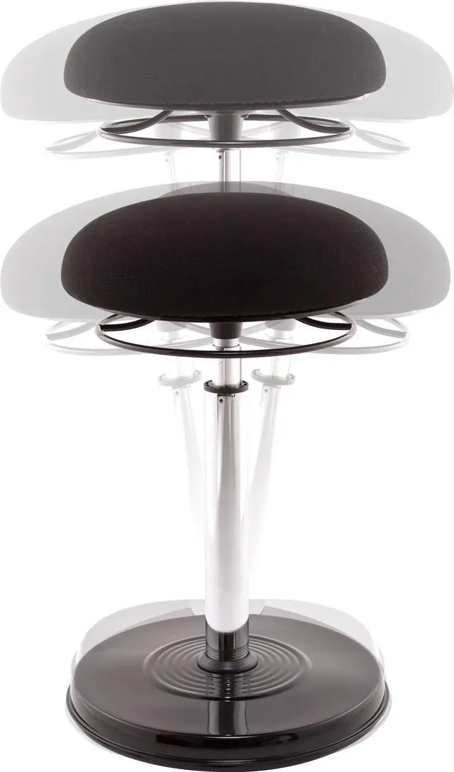 Alt view image 8 of 12 - Kore Office PLUS Sit-Stand Adjustable Chair 21.5-32 Black Fabric