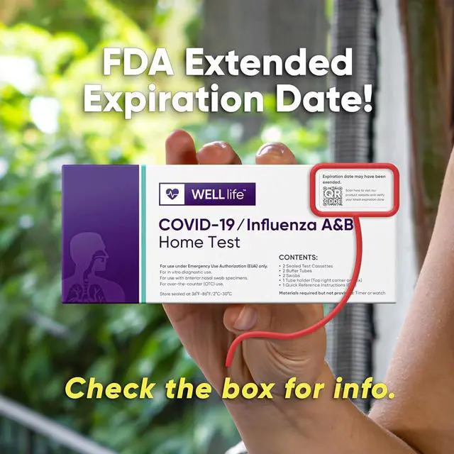 Alt view image 2 of 7 - WELL life COVID-19  Flu A&B Home Test 5-pack