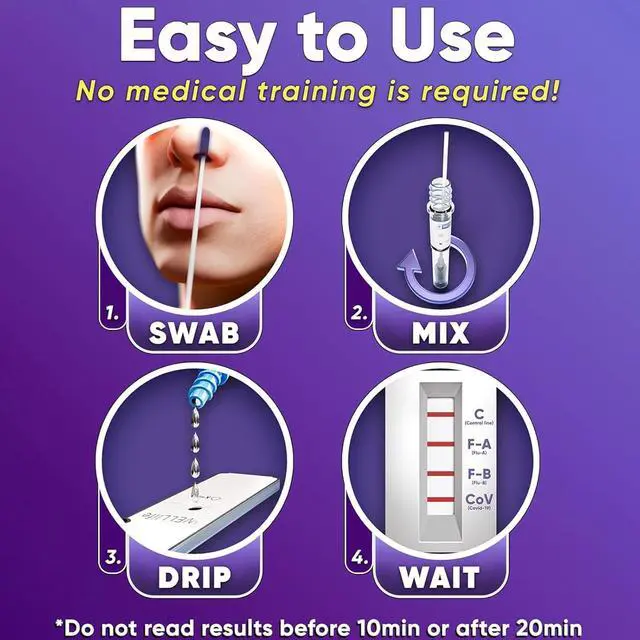 Alt view image 4 of 7 - WELL life COVID-19  Flu A&B Home Test 10-pack