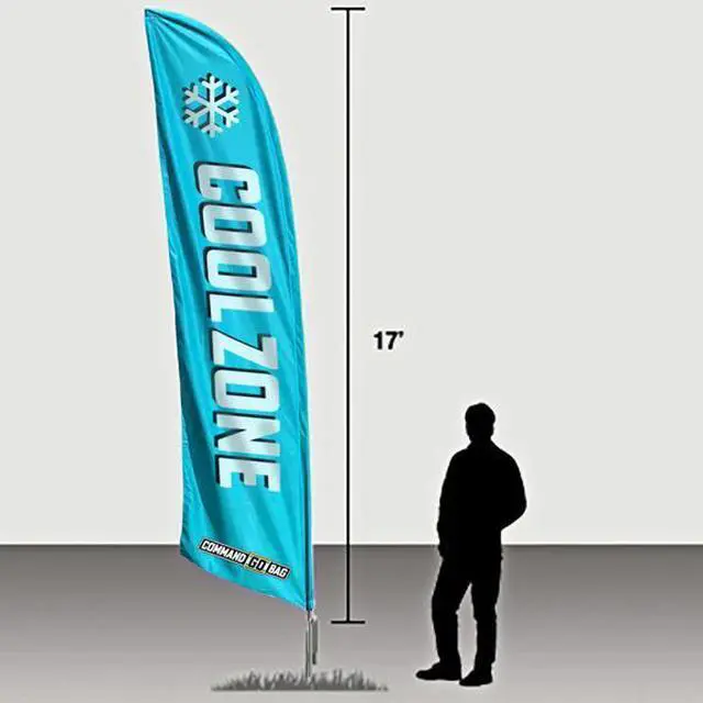 Alt view image 3 of 3 - COMMAND GOBAG Coolzone Flag Kit, Blue, Includes 4 Flag Banners, Identifies Heat Relief Areas, 4 Suction Bases, 4 Ground Spikes