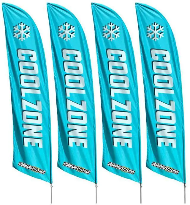 Alt view image 2 of 3 - COMMAND GOBAG Coolzone Flag Kit, Blue, Includes 4 Flag Banners, Identifies Heat Relief Areas, 4 Suction Bases, 4 Ground Spikes