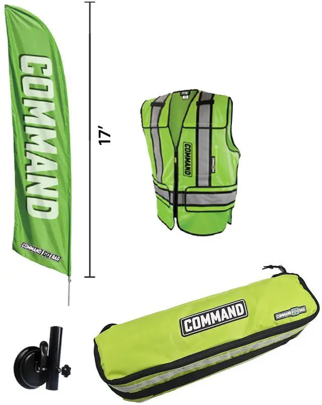 Alt view image 2 of 4 - COMMAND GOBAG Incident Command Compact Kit, Green ICK, Including 17' Command Flag Banner with Suction Base & Vest