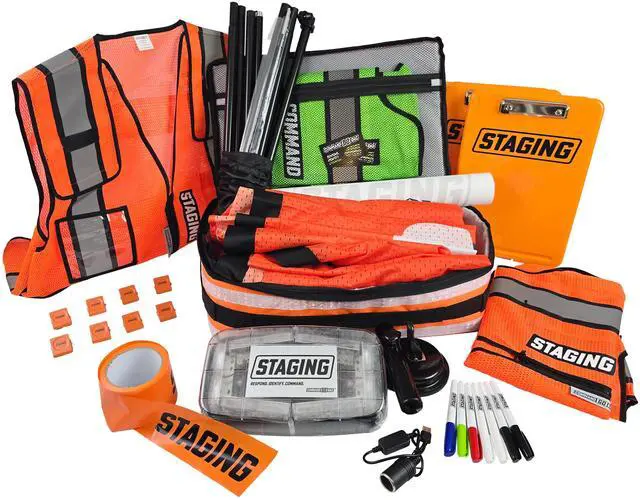 Main image of COMMAND GOBAG Staging Gobag Complete Kit, Orange, Incident Resource Management Kit, Including Staging Flag Banner, Strobe & Accessories