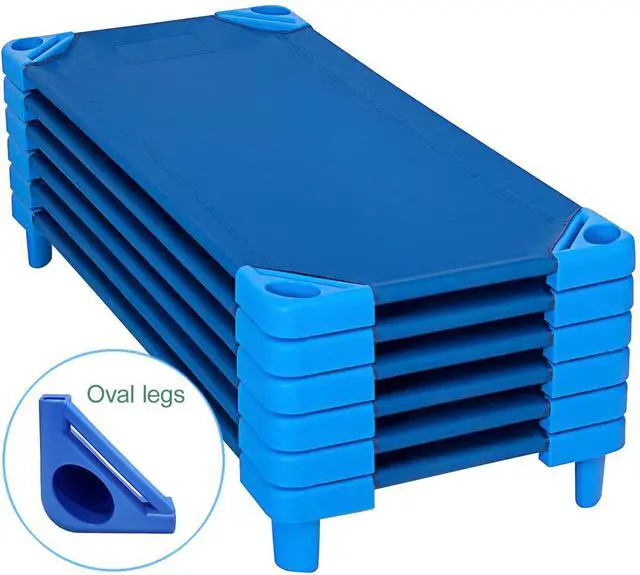 Alt view image 2 of 2 - Kore Design Stackable Toddler Cot (40x23x7") Blue, Oval