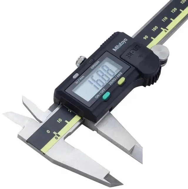 Alt view image 2 of 6 - Mitutoyo® Stainless Steel Digital Caliper, 0-6"/0-150mm Measuring Range, 0.0005"/0.01mm High Resolution with Easy-Read LCD Display, Professional Precision Measuring Tool (Model 500-196-30)