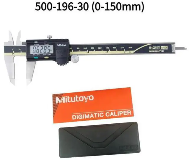 Main image of Mitutoyo® Stainless Steel Digital Caliper, 0-6"/0-150mm Measuring Range, 0.0005"/0.01mm High Resolution with Easy-Read LCD Display, Professional Precision Measuring Tool (Model 500-196-30)