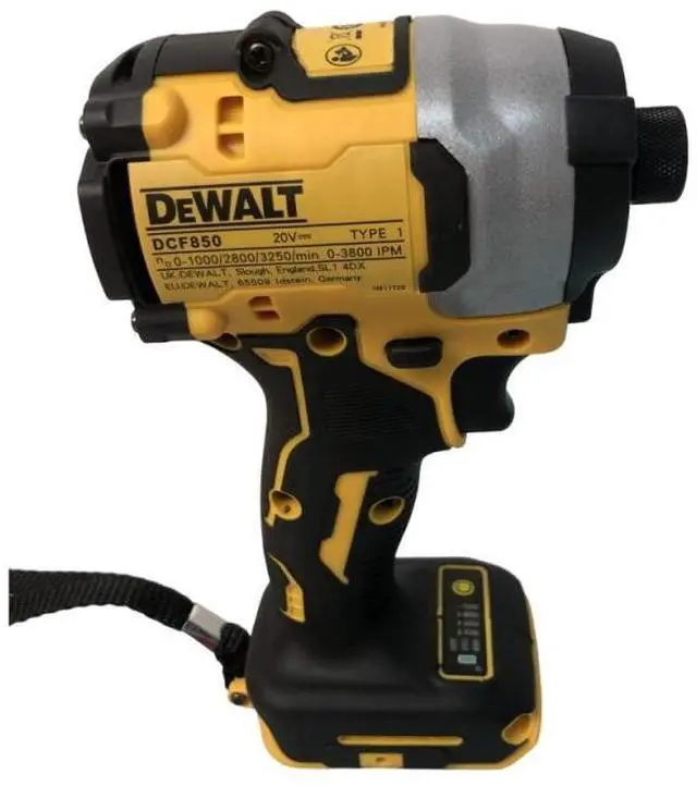 Alt view image 2 of 7 - DeWalt® DCF850 20V Cordless Brushless Impact Driver - 205Nm High Torque for Heavy-Duty Tasks, Compact Design, High Efficiency Motor, Tool Only (No Battery & Charger Included)