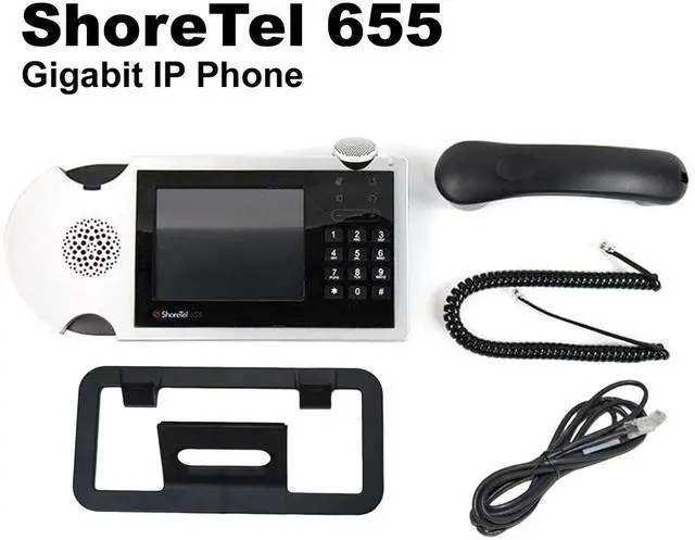 Alt view image 9 of 14 - ShoreTel, Inc IP 655 VoIP Phone - 5" LCD, PoE, Dual Ethernet, Full-Duplex Speaker