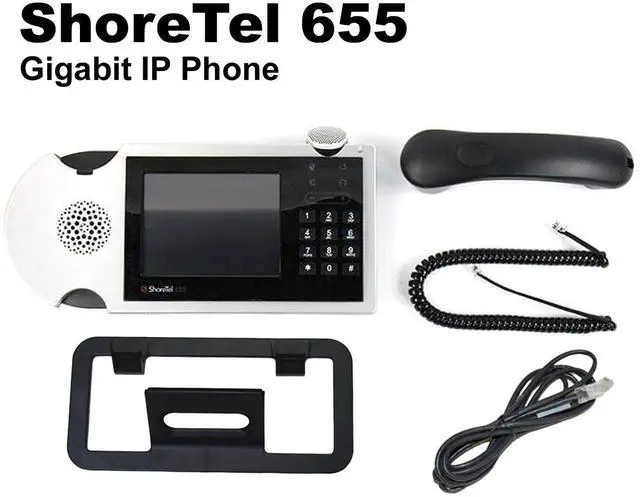Alt view image 2 of 7 - ShoreTel IP 655 VoIP Phone - 5" LCD, PoE, Dual Ethernet, Full-Duplex Speaker - OEM